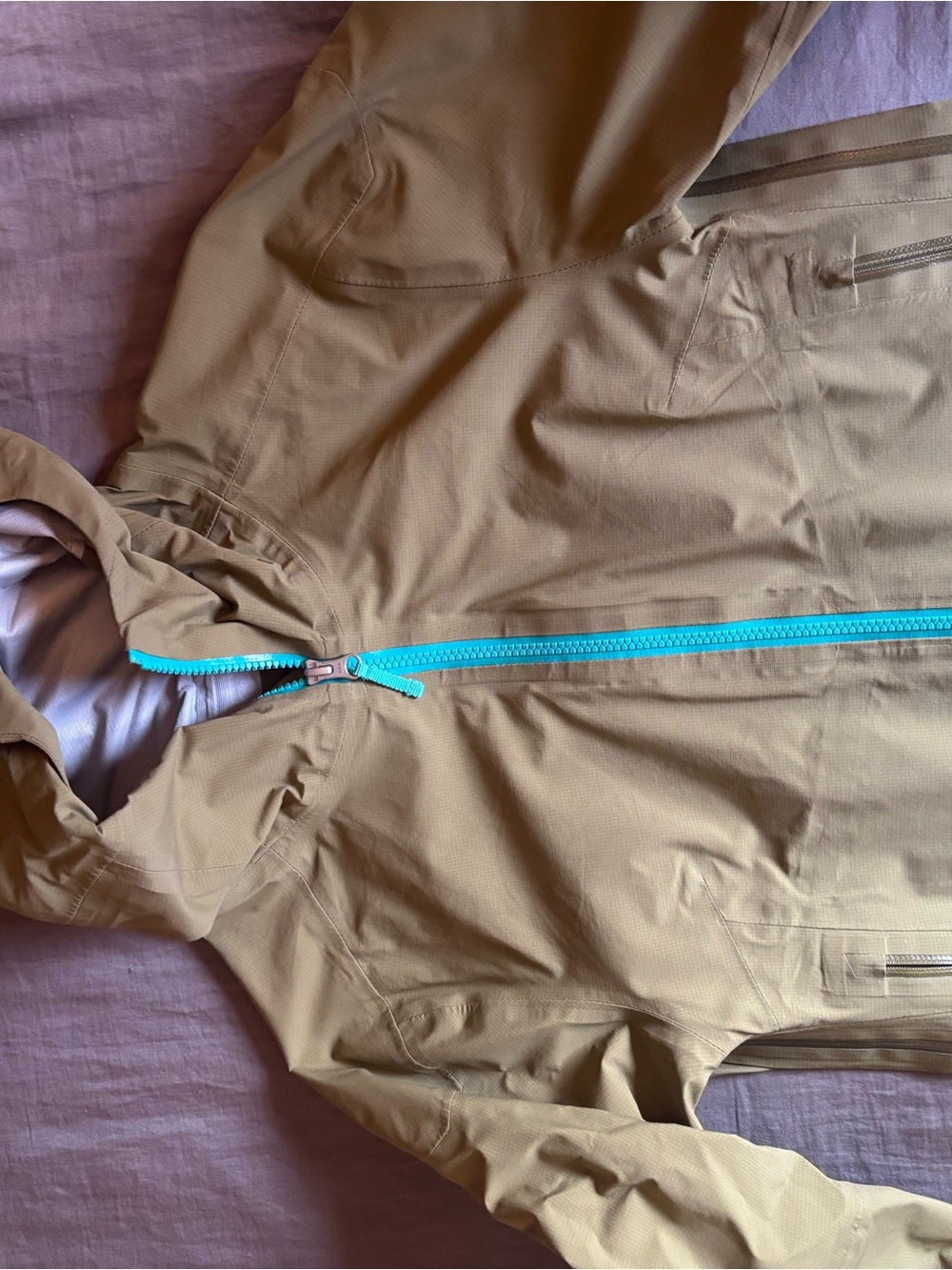 Mountain Standard Rain Shell with Teal Zipper